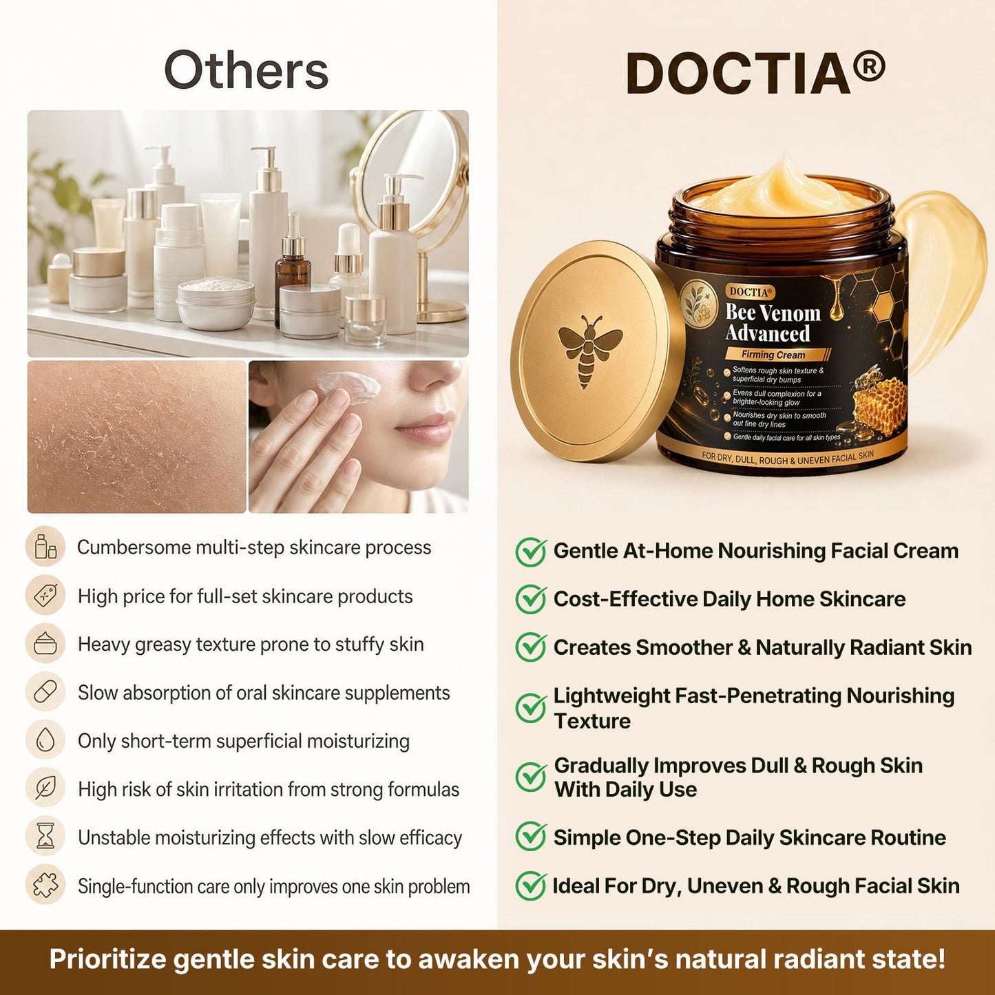 ✨🔥DOCTIA® Bee Venom Advanced Firming Cream Focused on Fine Line & Firmness Care.