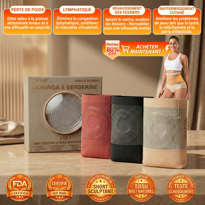 Boutique Officielle | 🧸🧸 𝐏𝐀𝐔𝐑𝐀𝐉𝐔® 2026 Short Sculptant & Brûle-Graisses 4-en-1 aux Micro-Particules de Moringa & Berbérine