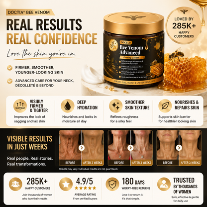 ✨🔥DOCTIA® Bee Venom Advanced Firming Cream Focused on Fine Line & Firmness Care