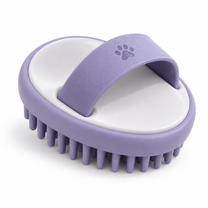 Lavender Palm Pet Massage Brush - Soft Silicone Grooming and Bath Brush for Cats and Dogs